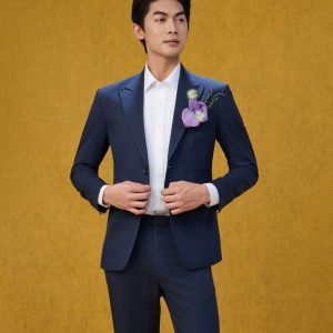 Áo Vest Tím Than Kẻ Sọc Nhỏ Biluxury